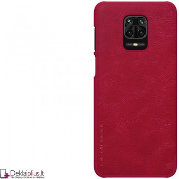 Odinis dėklas Nillkin qin serijos - raudonas (Xiaomi Redmi Note 9S/Note 9 Pro)